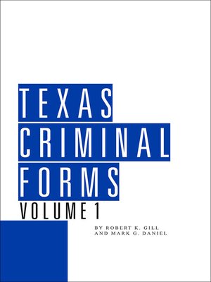 cover image of Texas Criminal Forms